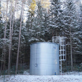 GALVANISED STEEL WATER TANK In the snow