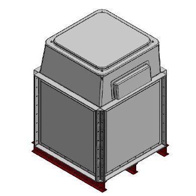 1000 Litre GRP Sectional Water Tank, Internally Flanged Base AB Airgap