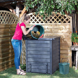 THERMO-WOOD COMPOST BIN being used