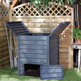 THERMO-WOOD COMPOST BIN lid open