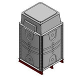 1500 Litre GRP Sectional Water Tank, Internally Flanged Base AB Airgap - Tall