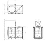 3000 Litre GRP Sectional Water Tank, Internally Flanged Base (IFB) - Tall