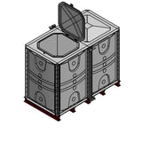 3000 Litre GRP Sectional Water Tank, Internally Flanged Base (IFB) - Tall