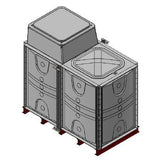3000 Litre GRP Sectional Water Tank, Internally Flanged Base, AB Airgap (IFB) - Tall
