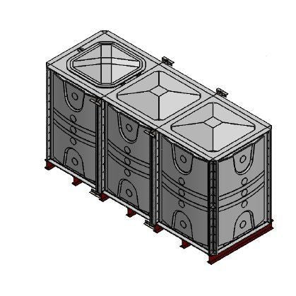 4500 Litre GRP Sectional Water Tank, Internally Flanged Base (IFB) 
