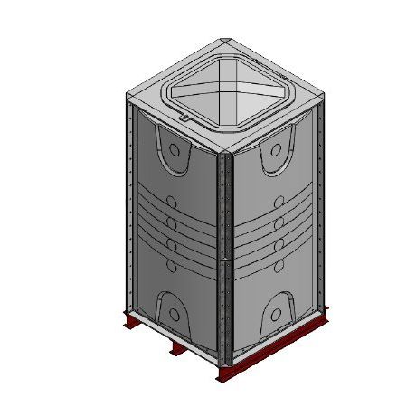 2000 Litre GRP Sectional Water Tank, Internally Flanged Base (IFB) - Tall