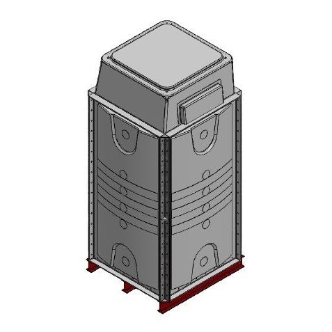 2000 Litre GRP Sectional Water Tank, Internally Flanged Base, AB Airgap (IFB) - Tall