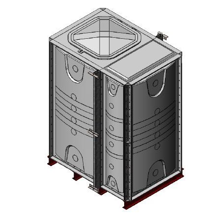 3000 Litre GRP Sectional Water Tank, Internally Flanged Base (IFB) - ExtraTall