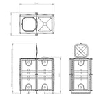 4000 Litre GRP Sectional Water Tank, Internally Flanged Base (IFB) - Tall