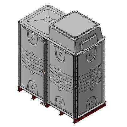 4000 Litre GRP Sectional Water Tank, Internally Flanged Base, AB Airgap (IFB) - Tall