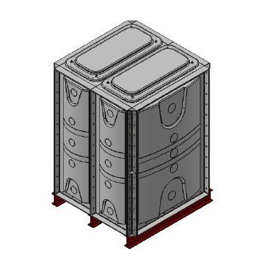 1500 Litre GRP Sectional Water Tank, Internally Flanged Base (IFB) Divided - Tall