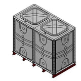 3000 Litre GRP Sectional Water Tank, Internally Flanged Base (IFB) Divided - Tall