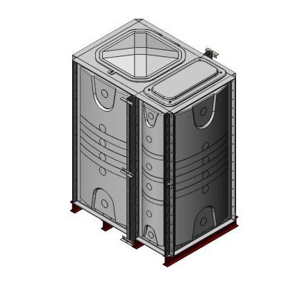 3000 Litre GRP Sectional Water Tank, Internally Flanged Base (IFB) Divided - ExtraTall