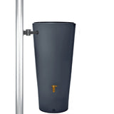 220L 2in1 Vaso Water Butt Graphite Grey near downpipe