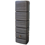 350L Slimline Stone Decor Water Butt Dark wood
