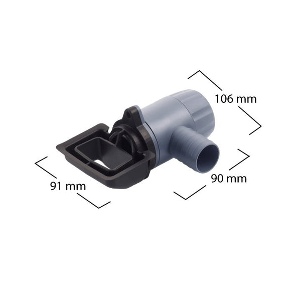 RAPIDO QUATTRO RAINWATER DIVERTER (Rectangular Downpipe) Dimensions