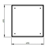 187L One Piece Insulated GRP Water Tank Lid Dimensions