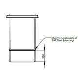 251L One Piece Insulated GRP Water Tank Dimensions