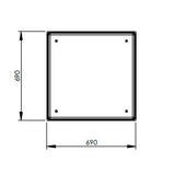 251L One Piece Insulated GRP Water Tank Top Dimensions