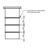 305L One Piece Insulated GRP Water Tank Dimensions