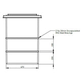 650L One Piece Insulated GRP Water Tank Dimensions 2