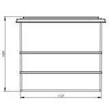 650L One Piece Insulated GRP Water Tank Dimensions