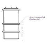 825L One Piece Insulated GRP Water Tank dimensions