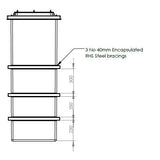 1125L One Piece Insulated GRP Water Tank Dimensions