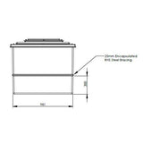1135L One Piece Insulated GRP Water Tank Dimensions 2