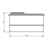 1135L One Piece Insulated GRP Water Tank Dimensions