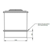 1220L One Piece Insulated GRP Water Tank Dimensions 2