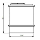 1220L One Piece Insulated GRP Water Tank Dimensions