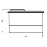 1364L One Piece Insulated GRP Water Tank Dimensions