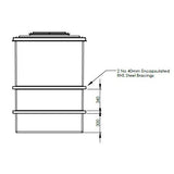 1501L One Piece Insulated GRP Water Tank Dimensions