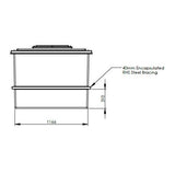 1590L One Piece Insulated GRP Water Tank Dimensions 2