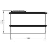 1590L One Piece Insulated GRP Water Tank Dimensions