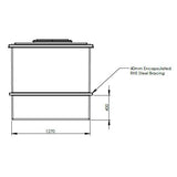 1818L One Piece Insulated GRP Water Tank Dimensions 2