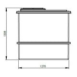 1818L One Piece Insulated GRP Water Tank Dimensions