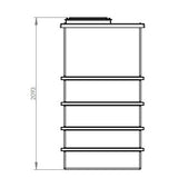 2001L One Piece Insulated GRP Water Tank Height Dimensions