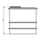 2250L One Piece Insulated GRP Water Tank Height dimension