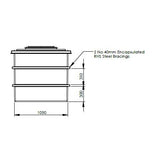 3000L One Piece Insulated GRP Water Tank Dimensions 2