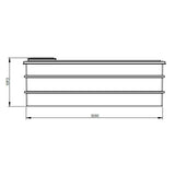 3000L One Piece Insulated GRP Water Tank Dimensions
