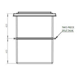 338 Litre GRP Water Tank - Two Piece Insulated Dimensions