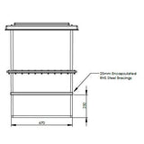 650 Litre GRP Water Tank - Two Piece Insulated Dimensions
