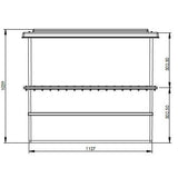 650 Litre GRP Water Tank - Two Piece Insulated Dimensions