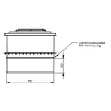 1135 Litre GRP Water Tank - Two Piece Insulated Dimensions 2