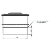 1364 Litre GRP Water Tank - Two Piece Insulated Dimensions 2