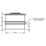 1590 Litre GRP Water Tank - Two Piece Insulated Dimensions 2