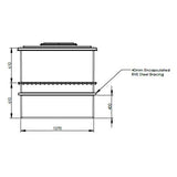 1818 Litre GRP Water Tank - Two Piece Insulated dimensions 2