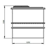 1818 Litre GRP Water Tank - Two Piece Insulated Dimensions